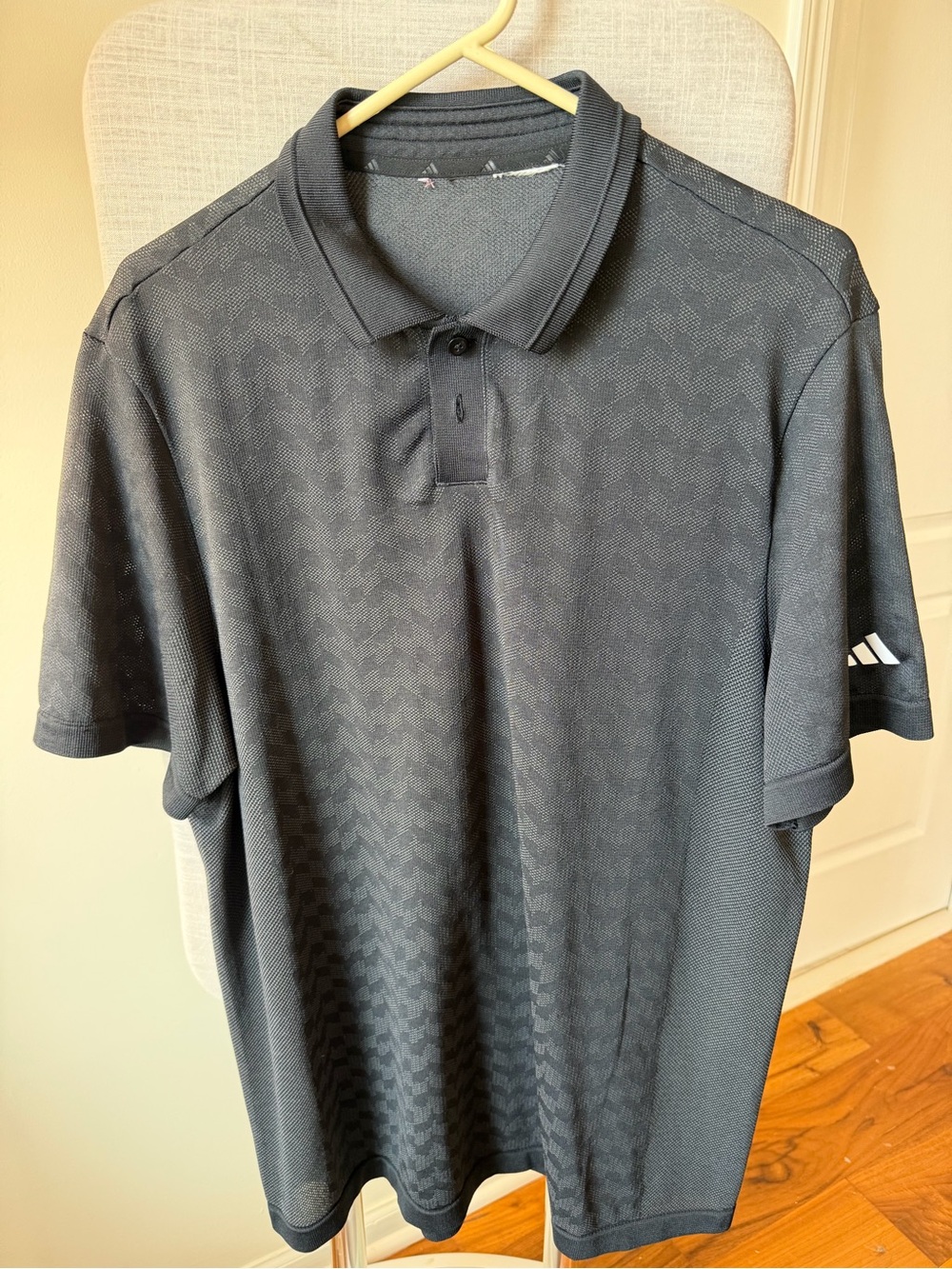 adidas Men's Dark Gray Short Sleeve Polo